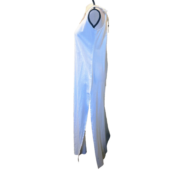 Just Fashion Now NWT white maxi cotton dress S with Side Slit - Picture 6 of 16